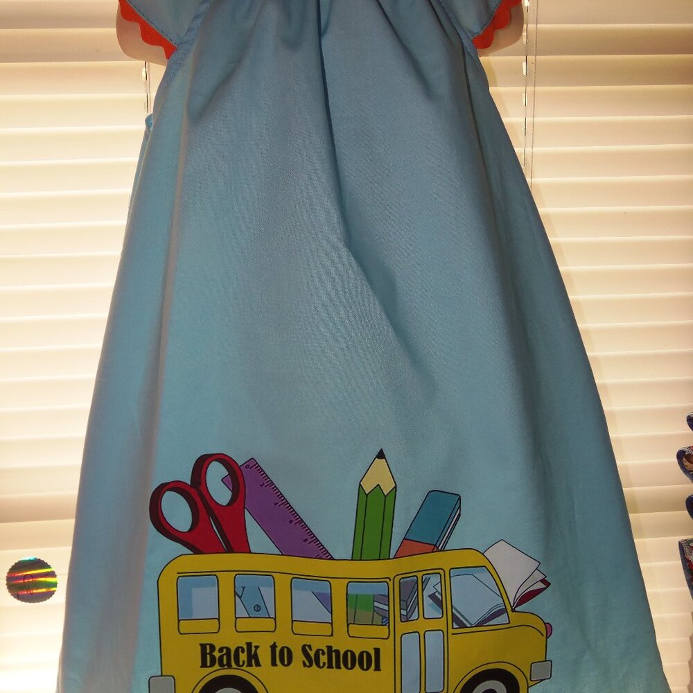 Back to School Bus Kids Girl Dress NEW